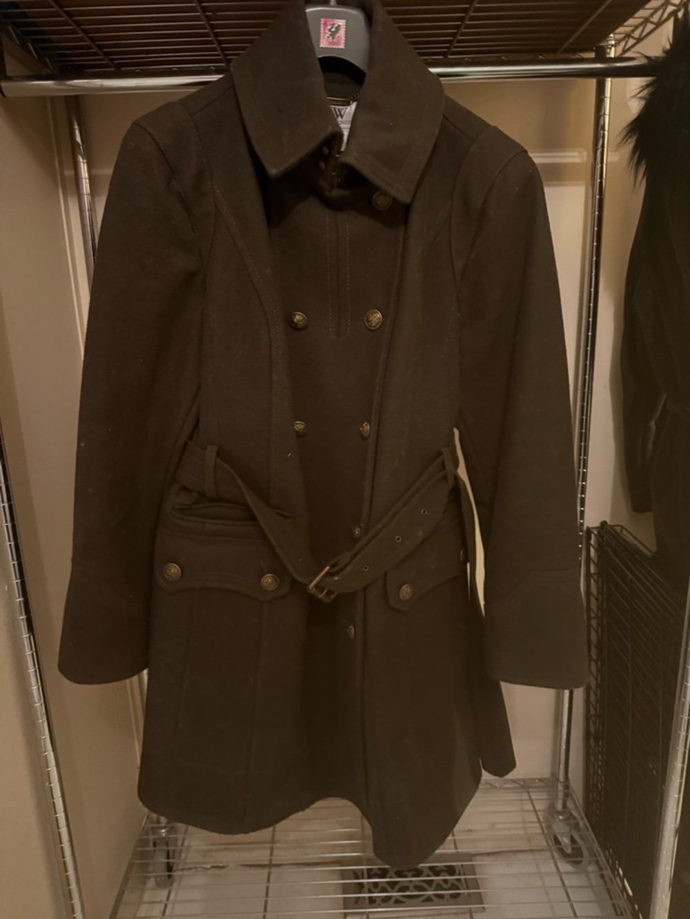 Worthington Dark Olive Double-Breasted Belted Trench Coat